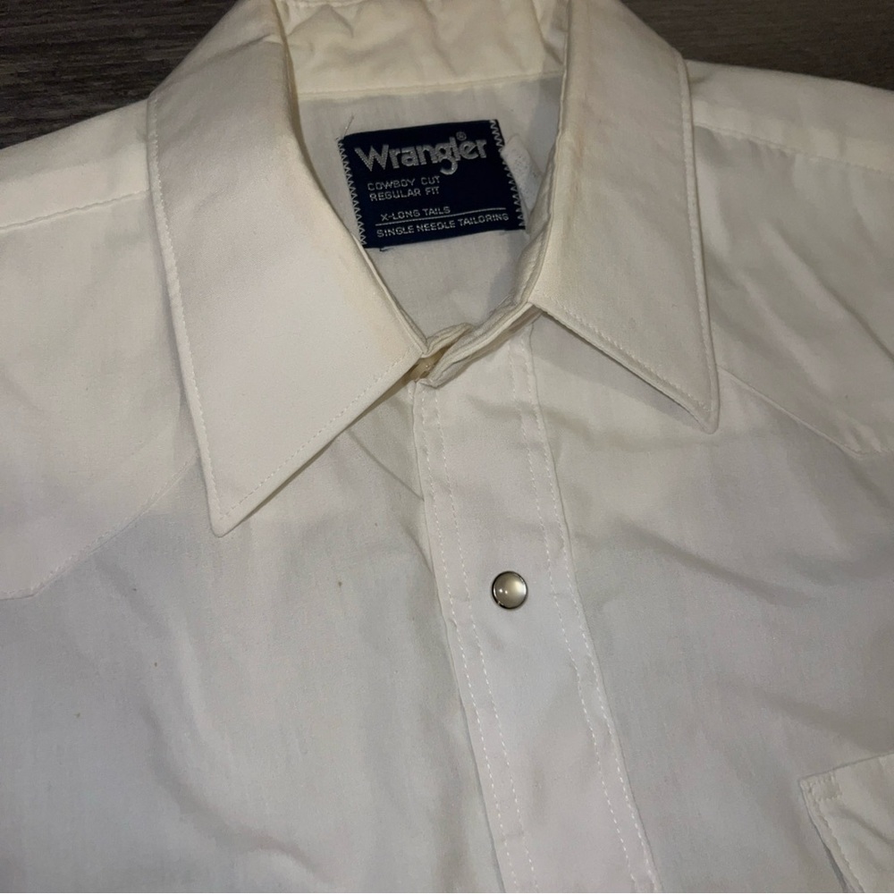 Vintage Wrangler Off-White Cowboy Cut Pearl Snap Shirt